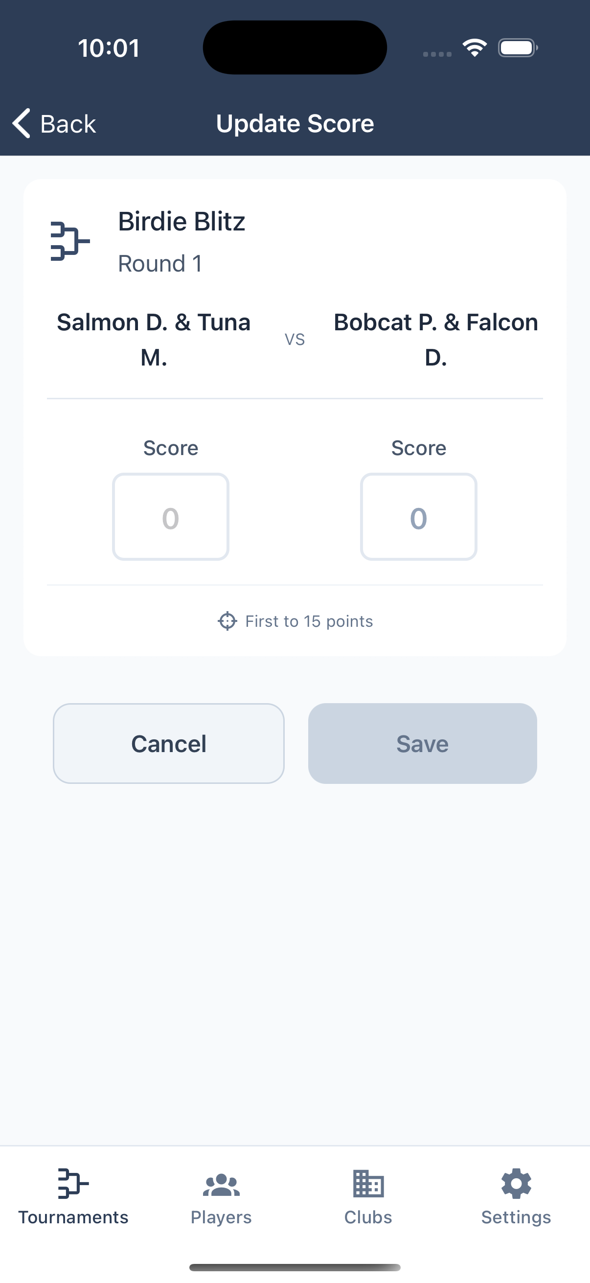 Tournament scoring
